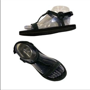 Rainbow T-Street Leather Velcro Sandal Black Sz 6